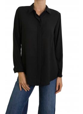 Camicia tinta unita con colletto e bottoni 